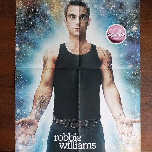 Double-sided poster JLO, Robbie Williams, Pink like new