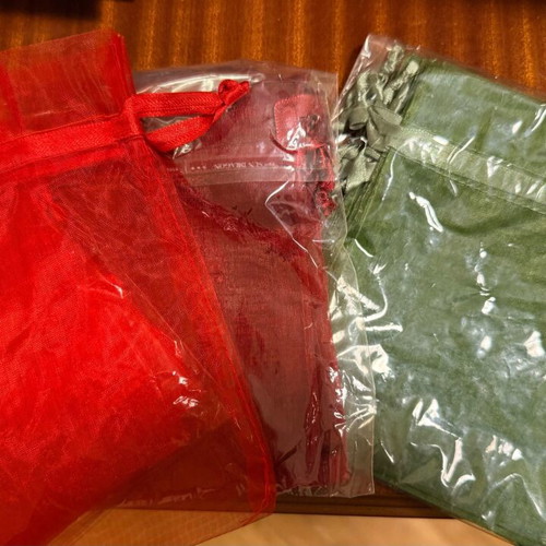 Gift pouch set new, organza and fabric, various colors