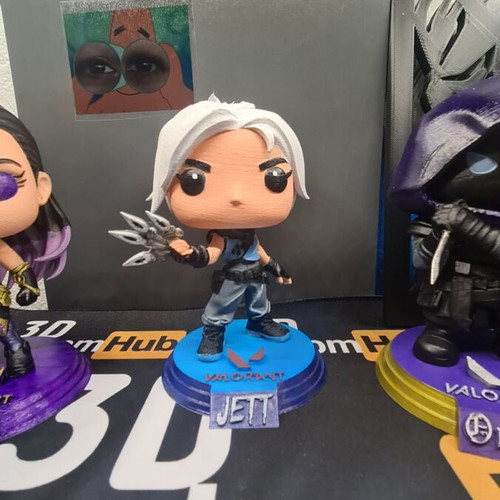 Valorant Chibi Pops used, 3-piece 3D printed set
