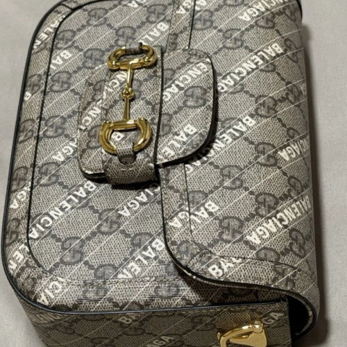 Gucci & Balenciaga Horsebit 1955 Unisex Shoulder Bag New Beige