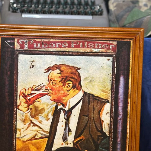 Tuborg Pilsner wooden advertising sign