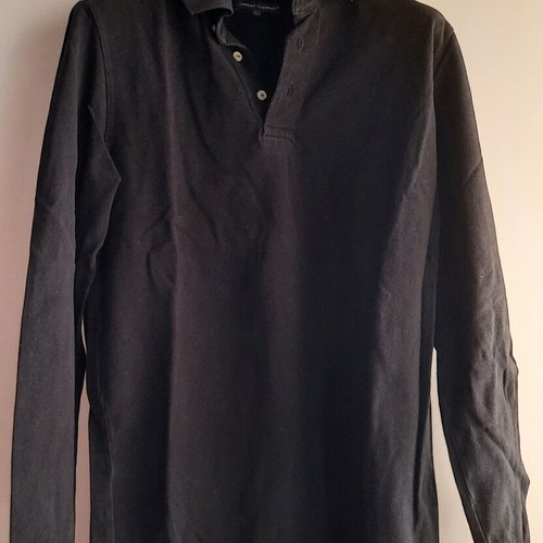 Oxford Company long-sleeve polo shirt size L, like new, 100% cotton, black