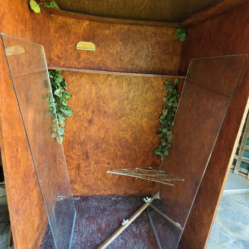 Handmade Terrarium Large OSB Cage with Sliding Double Glass 105x81.5x191 cm
