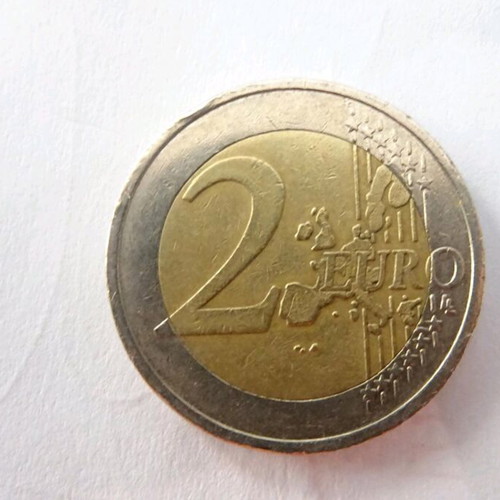French 2 euro coin 1999 like new, cutting errors, vintage