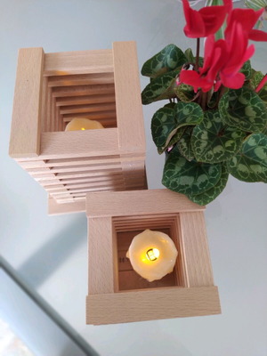 Wooden handmade lanterns set of 2 new