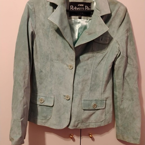 Rebecca Blu women's suede jacket used, mint green, size small