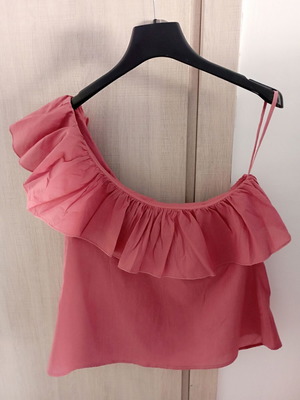 BSB One-Shoulder Blouse like new, pink, size S