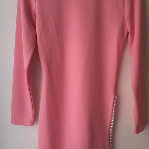 Bubblegun mini dress new pink with sexy thigh slit M/L