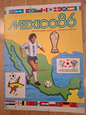 World Cup Album Mexico 1986 used with 48 stuck stickers