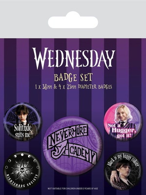 Σετ 5 καρφίτσες Wednesday Nevermore
