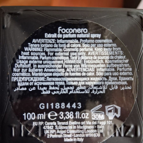 Foconero Tiziana Terenzi perfume like new, 100 ml