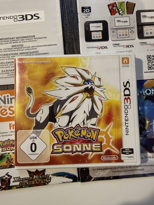 Pokemon Sun Nintendo 3DS game, German edition, complete in box