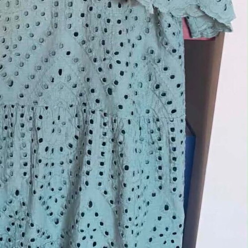 Made in Italy cotton midi dress size L used, green