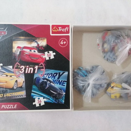 Trefl Cars 3 puzzle used, 3 designs, 20pcs 36pcs 50pcs