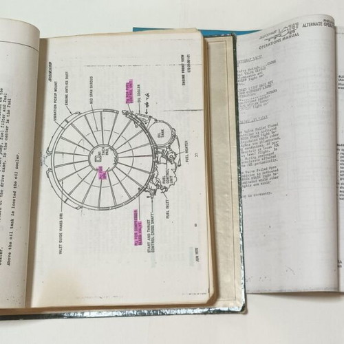 Olympic Airways training folders used, Boeing 737 & 747 aircraft