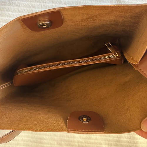 Trendyol women’s shoulder tote bag new, brown with wallet