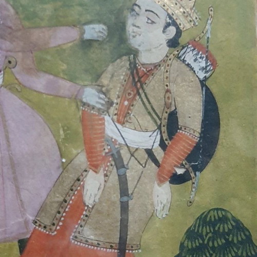 Persian miniature 18th century used, Hunter Behzad