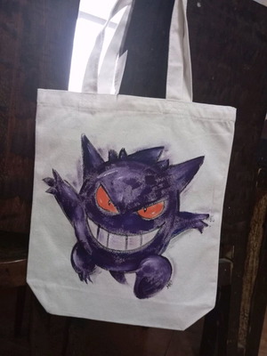 Pokemon Gengar fabric bag new, hand-painted