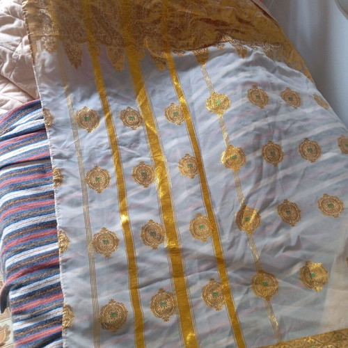 Silk fabric like new 5.5 meters length x 1 meter width