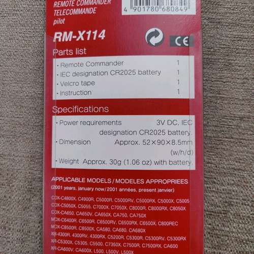 Sony RM-X114 remote control new for car