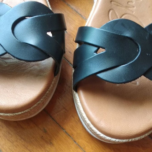 Oh My Sandals leather platform sandals, size 36, black