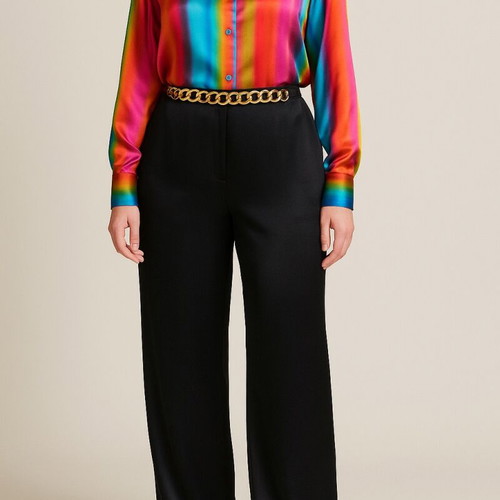 Etro black satin pants like new, vintage style