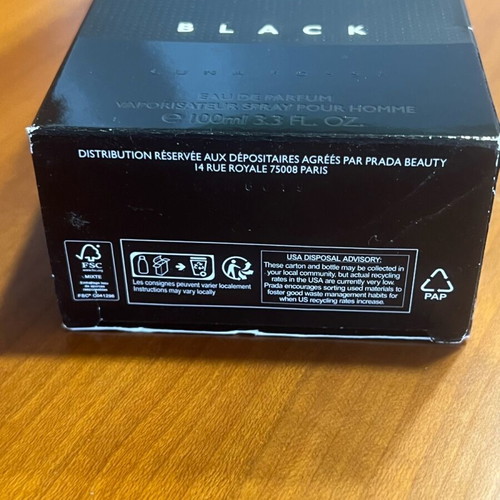 Prada Black empty bottle used with box