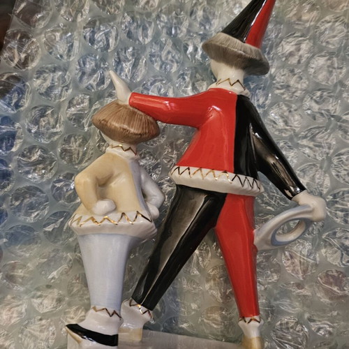 Pierrot clown porcelain Hollohaza like new, 21cm