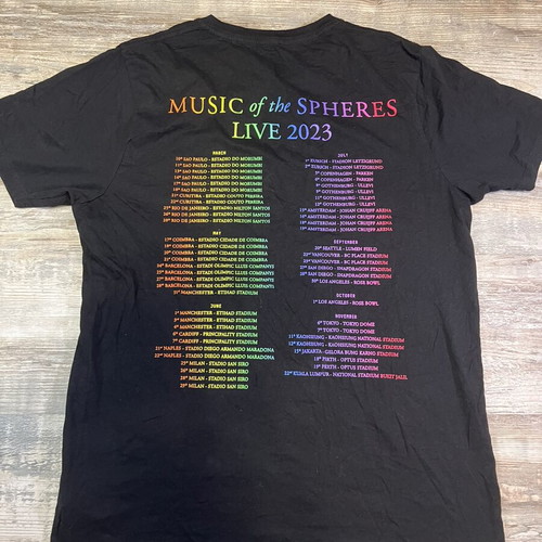 Coldplay World Tour 2023 T-shirt used, size M, black