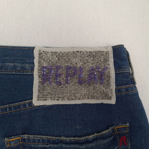 Replay women's mini denim skirt size L 30, blue