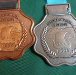 Collectible Nafplio Marathon Medals set of 2, 2015 & 2016, heavy metal 126g