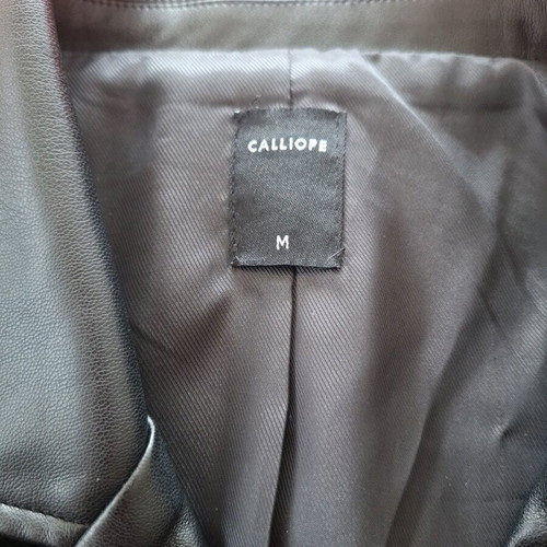 Calliope Short Leather Jacket Size M New Black