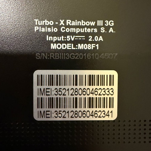 Turbo-X Rainbow III 3G tablet like new