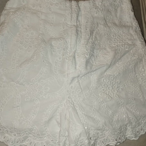 ZARA broderie anglaise set, crop top and shorts, white