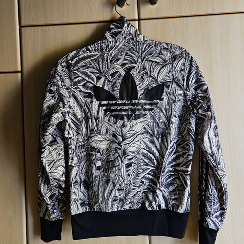 Adidas black and white jacket, size S