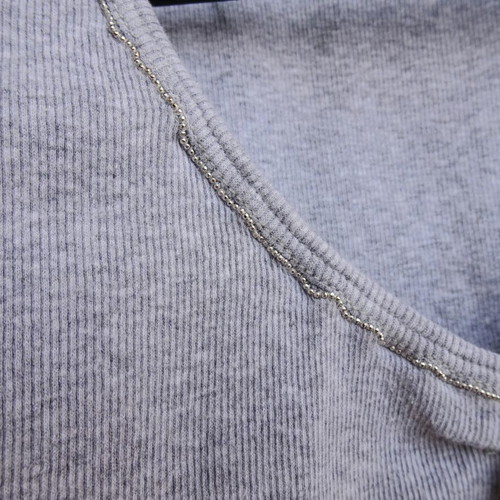 Brunello Cucinelli silver embellished scoop-neck tank top like new, size M