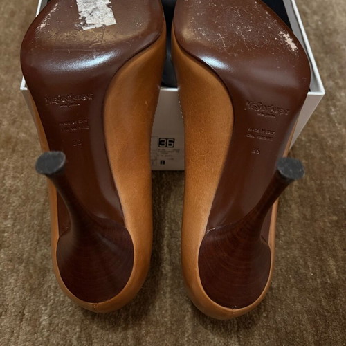 YSL Yves Saint Laurent Rive Gauche camel heels like new, size 36