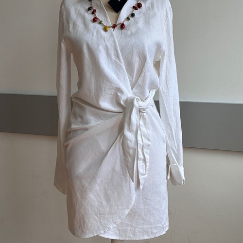 Most Wanted Amsterdam white linen dress, size M