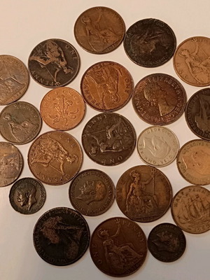 United Kingdom coins used, lot of 22 pieces