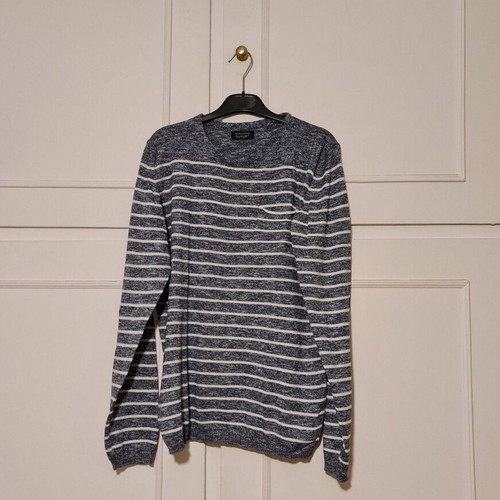 Zara men's sweater used, spring gray-blue, size L