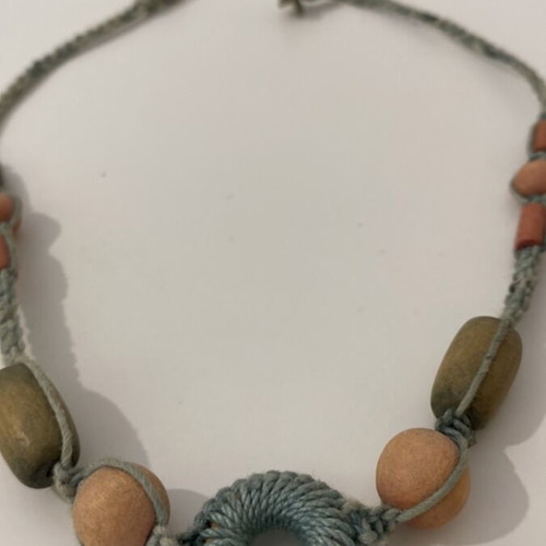 Handmade knitted necklace like new vintage