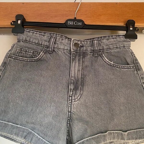 Bershka denim shorts, grey, size S
