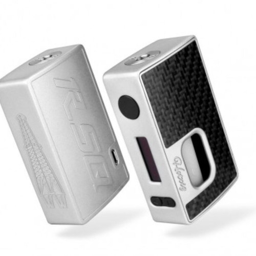 RSQ Squonk Mod Hotcig used, silver metal with black carbon