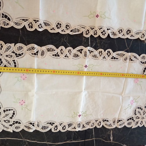 Vintage Linen Tablecloth Set 15 pcs handmade, brand new
