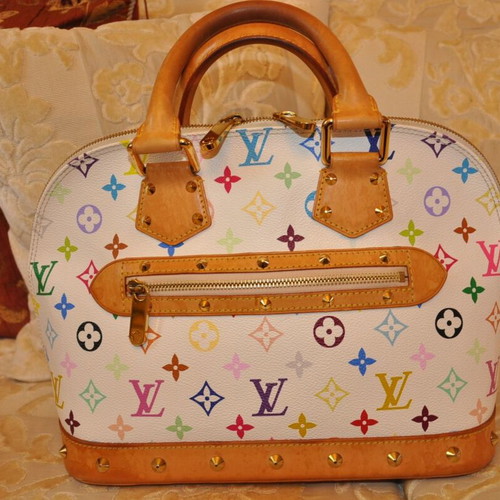 Louis Vuitton Alma PM Murakami white limited edition handbag like new