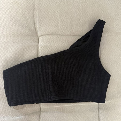 M&S Black One Shoulder Bikini Top like new, EU 38