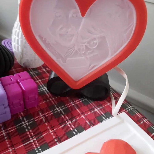 Personalized Heart-Shaped Lithophane Lamp made to order