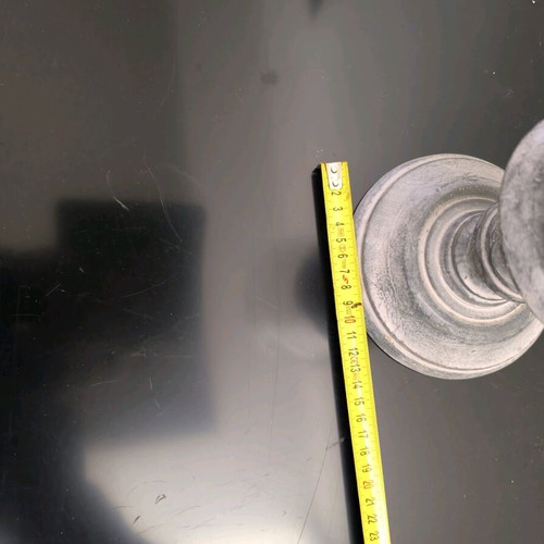 Candlestick used with wooden base and large glass cover