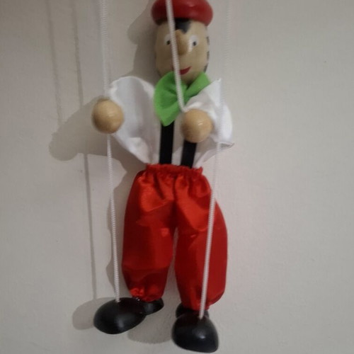 Wooden Pinocchio Marionette decorative handmade, new