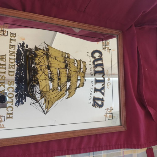 Cutty Sark mirror used with minor scratches and haze, approx. 30x40 cm